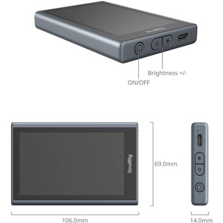 SmallRig 4850B - uniwersalny zestaw, bezprzewodowy monitor podglądowy i akcesoria, wymiary